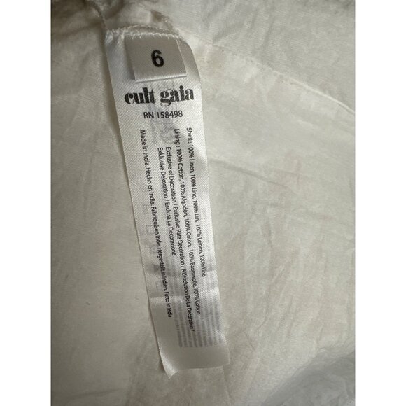 Cult Gaia Kailani Dress in Off White 6 New Womens Halter Mini Linen - Picture 8 of 16